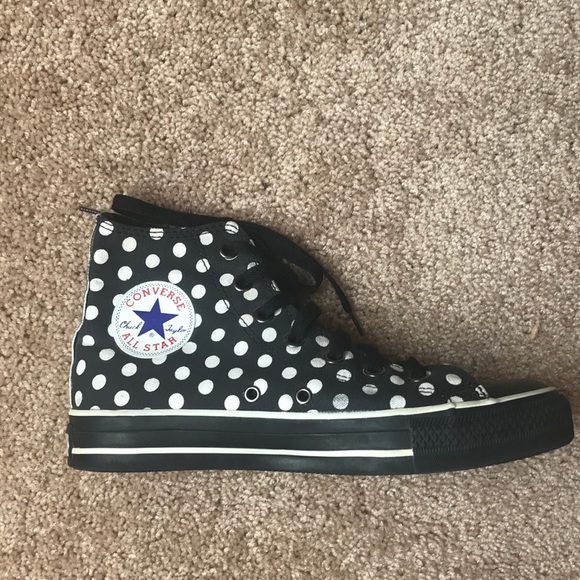polka dot converse high tops